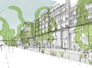Indragen takvåning Sammanhållna kvartershörn Varierat uttryck med tydlig vertikalitet Stadig fasadgestaltning, möjlighet till franskaeller indragna balkonger Sockel med