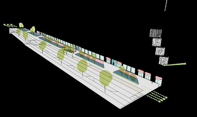 Industrivägens västra sida, södra delen Öppen och offentlig karaktär Upp till 6 våningar Uttrycksfull gestaltning