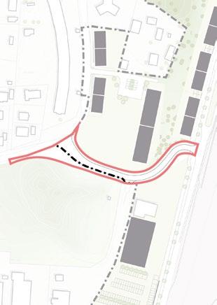 Hagvägen Hagvägen ingår i det offentliga gatunätet men är också en del av den nära boendemiljön, med en mer intim och småskalig utformning där fotgängare och grönska prioriteras.
