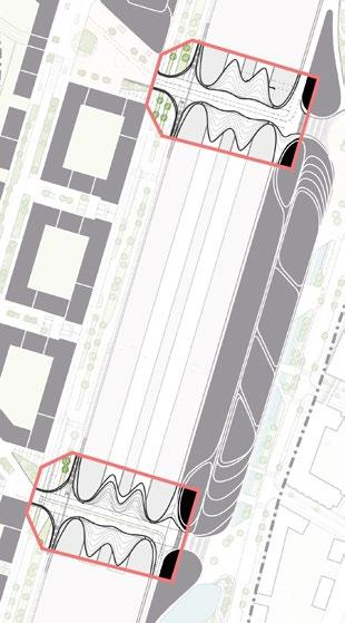 Broarna Då ett av de övergripande målen för projektet Väsby Entré är att överbrygga barriären som järnvägen utgör mellan centrala Väsby och Runby är de nya broarnas attraktivitet och tillgänglighet