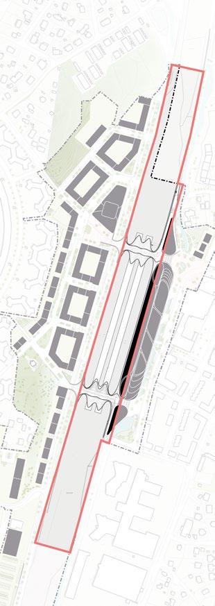Järnvägsrummet Ett av projektet Väsby Entrés övergripande mål är att utveckla stationsområdet till tät stadsbebyggelse.