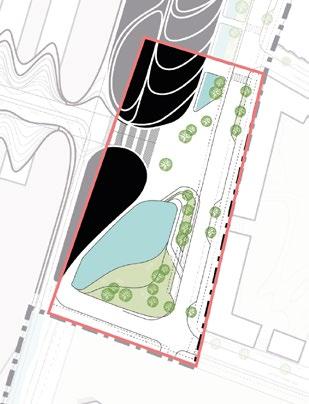 Parken vid södra brons östra sida Parken vid södra brons östra sida har en dagvattenhanterande funktion och är en länk i spridningssambandet mellan östra och västra sidan av spåren.