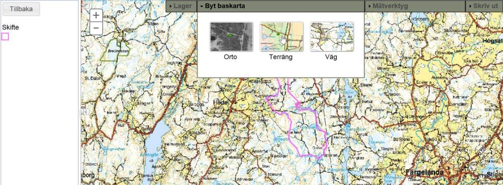 avdelningar mm. För att se skiftet i kartan klickar du på länken Visa skiften i kartan. Olika bakgrundskartor 4.