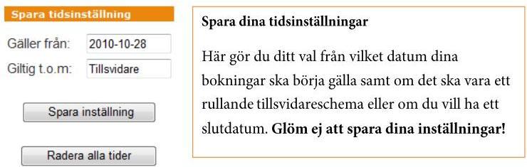 Du har nu en översikt och kan se dina sparade bokningar för respektive månad i schemat.