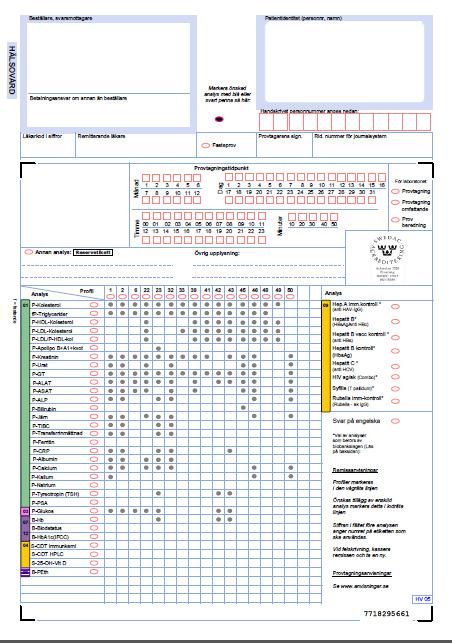 Meddelande till systemansvarig för journalsystem Följande ska ändras i analyskatalog