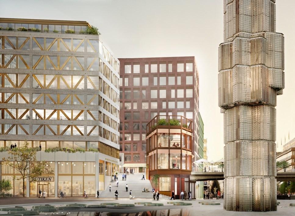 Sida 28 (47) Offentliga rum och flöden, stadsliv Genom attraktiva och funktionella stråk och samband, både genom och omkring bebyggelsen, kan områdets nivåskillnader överbryggas.