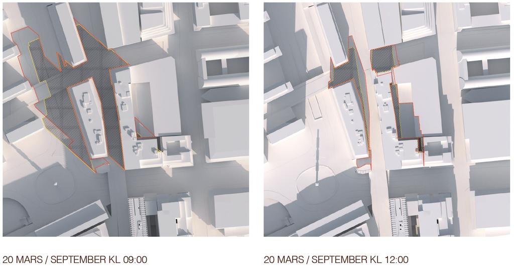 I beräkningarna ingår att Malmskillnadsgatan är avsmalnad, även om det inte framgår i kartorna ovan.