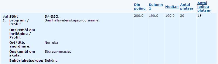 Visa antal lediga platser Nu finns det en inställning under rubriken Övrigt i Antagsinställningar vilket gör det möjligt att visa sökande hur många lediga platser det finns för de studievägar de har