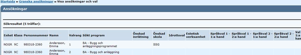 Har ni valt vänster musknapp så öppnas ett nytt fönster/flik med datauppgifterna kommaseparerade.