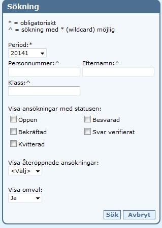 Sökresultatet har kompletterats med fältet Omval. Visa Antagningsresultat Syv kan ta del av både preliminärt och slutligt val.