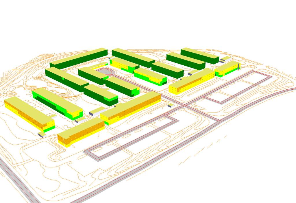 Befintlig situation 2014 med enligt Gbg Stad hemsida (data från 2009) P-platser ca 200 st Ekvivalent ljudtrycksnivå P-platser ca 200 st antagit 1000