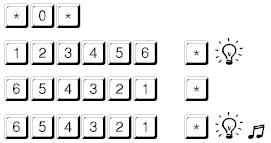 4. Ändra masterkoden Leveranskod: 1-2-3-4-5-6 Viktigt! Skåpet ska vara öppet vid kodändringar. 6-5-4-3-2-1 används som exempel för den nya masterkoden.