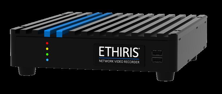 Ethiris NVRN är avsedd att anslutas till extern lagringsenhet, som till exemel en NAS, som i sin tur kan sättas u som ett redundant RAIDsystem.