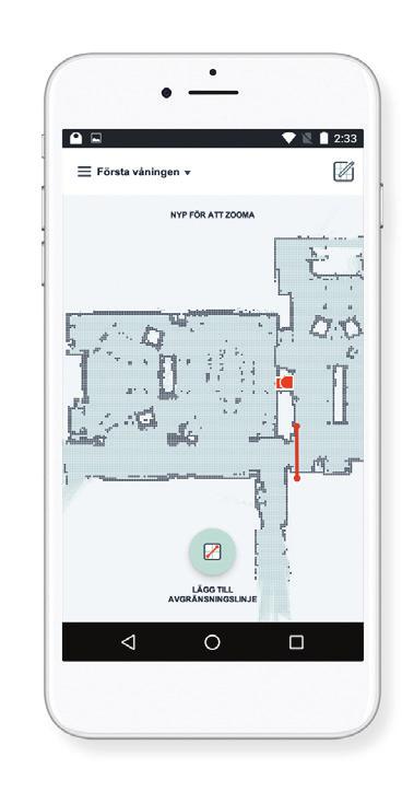 Neato FloorPlanner med avgränsningslinjer NEATO FLOORPLANNER Neato-appen tillsammans med Neato FloorPlanner tillåter dig att skapa virtuella avgränsningslinjer som talar om för din robot vart den