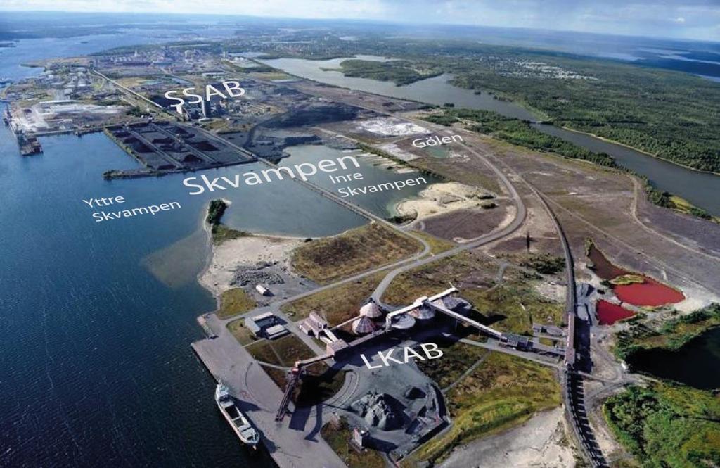 3 FÖRUTSÄTTNINGAR Den planerade djuphamnsdelen ligger sydost om Luleå centrum. Området omgärdas av Luleå Hamns befintliga hamnverksamheter och angränsar till såväl SSAB:s och LKAB:s verksamheter.