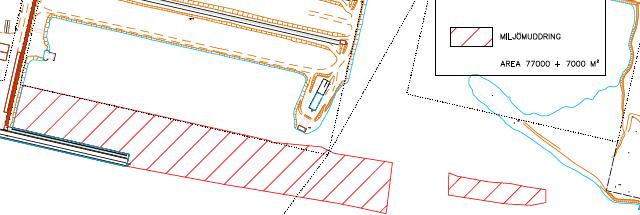 Figur 6.4.3.3 Områden som berörs av miljömuddring bedöms uppgå till cirka 85 000 m².