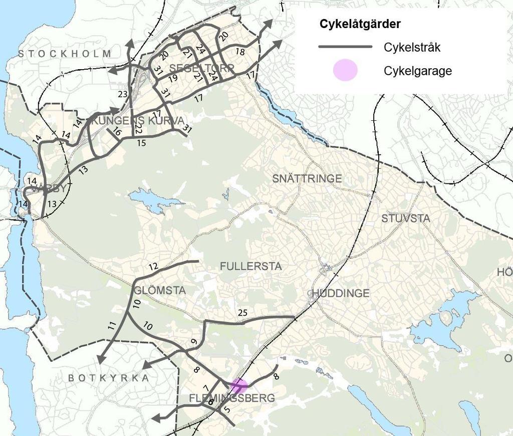 Grupp 4 Glömstavägen - Kungens kurvaleden, Nr 13 9,4 Botkyrkaleden - Skärholmsvägen, Nr 14 15,8 Skärholmsvägen - Ryttarhalsvägen, Nr 15 6,25 Grupp 5 Hälsovägen - Alfreds nobels allé kommungräns, Nr 7