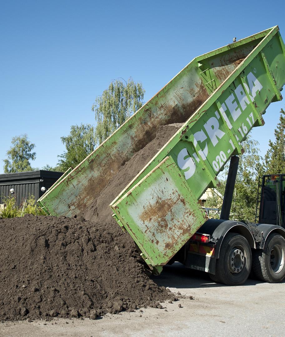 Materialleverans Sortera levererar material i såväl Byggsäckar som containrar.