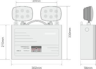 Antipanik strålkastare / handlampa AgoraLED, IP42 AgoraLED är en användarvänlig antipanikstrålkastare med 2x6W LED och högt lumenutbyte; 2000lm.