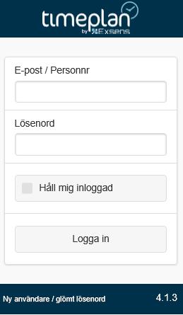 Första gången du besöker sidan väljer du att skapa ett konto genom att trycka på Ny användare/glömt lösenord. Man kan sedan välja att logga in med e-postadress.