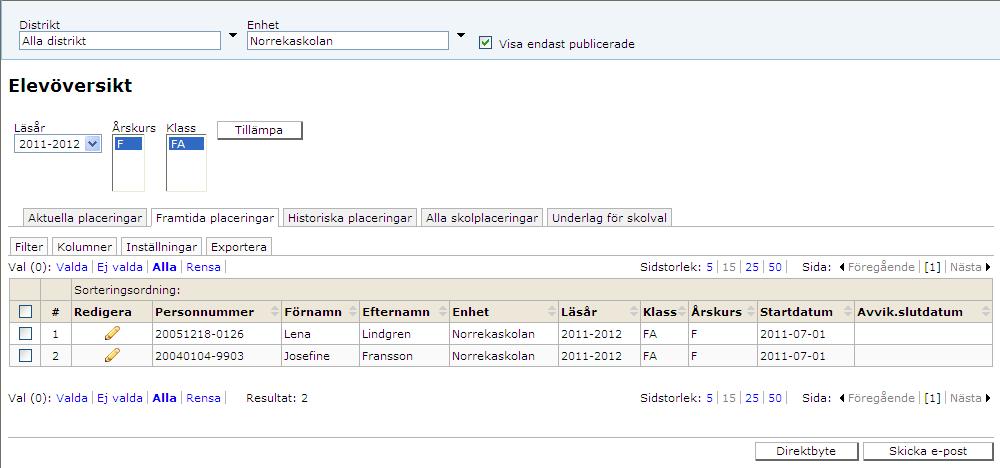 Klicka på Klassplacera definitivt. 3. Klicka på Klassplacera definitivt om du är säker på att du vill utföra klassplaceringen.