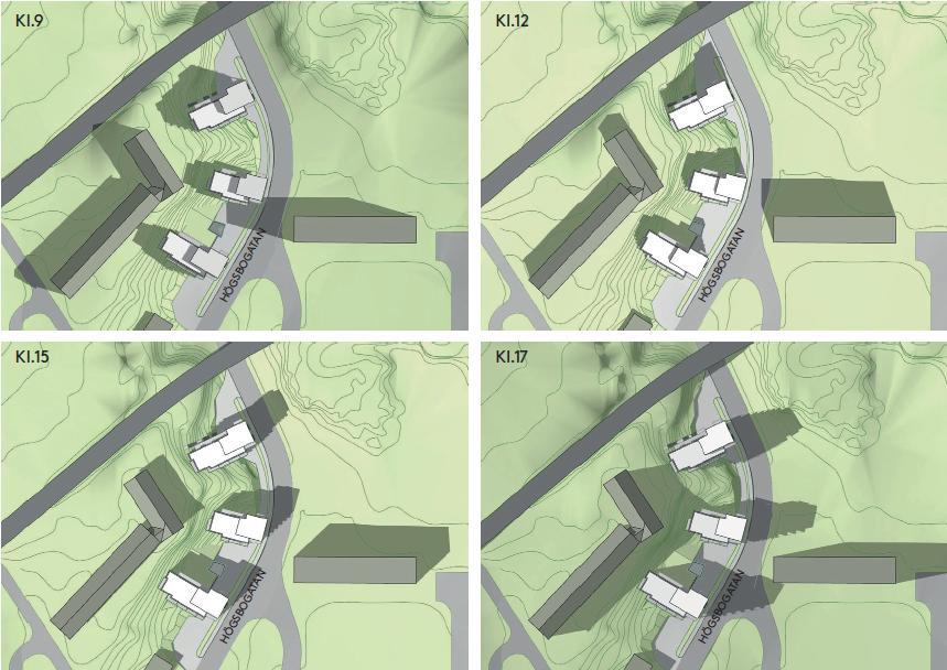 för den föreslagna bebyggelsen har utförts längs Högsbogatan.