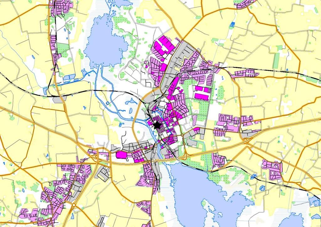 Figur 1. Skånes kommuner med Kristianstad kommun och stad markerat. Figur 2.