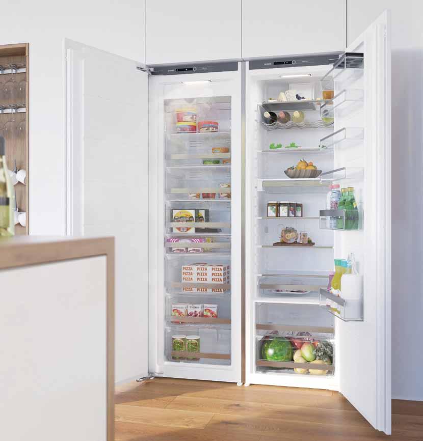 Kylskåp VITAMINERNAS VÄKTARE Gorenjes kylskåp används visserligen inte i själva matlagningen, men blir mittpunkten i varje kök.