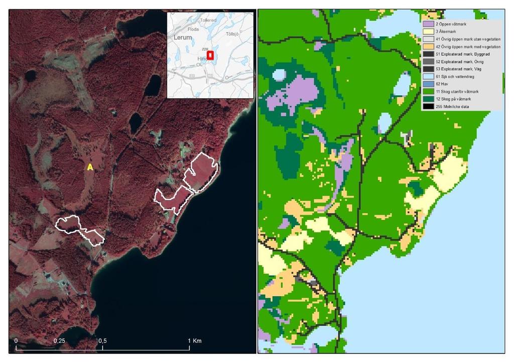 LANTMÄTERIET, GEODATASAMVERKAN 3.4.2.3 Åkermark (klassgrupp 3) Åkermark bedöms karteras med bra noggrannhet. Figur 19.