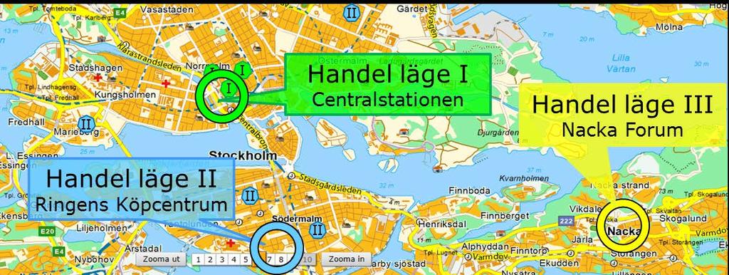 Tabell 3. Butiker som ingår i datainsamlingen för butikkunders resmönster.