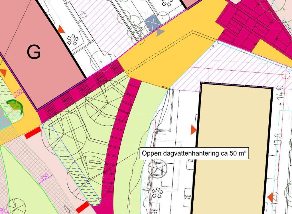 Det finns en önskan från bl. a. Stadsbyggnadskontoret att plantera träd i de grönytor som anläggs utmed gatan.