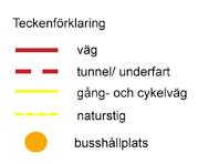 Från Vikdalsstigen ansluts även en gång- och cykelväg längs den nya anslutningsvägen parallellt med Värmdöleden. Gång- och cykelvägen ansluter sedan till Birkavägen, se figur 3.