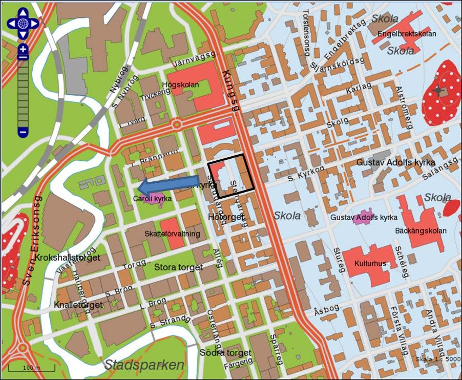 Miljöteknisk markundersökning Sida 5 av 12 914-121 Hugin och Heimdal 2014-11-13 Figur 3. Aktuellt planområde är markerat med svart.