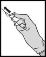 ska nålens avfasning vara riktad uppåt mot hävarmen (se Figur 4). Figur 5 Efter injektion, tryck omedelbart med ett finger mot den aktiverade hävarmen för att aktivera skyddsmekanismen (se Figur 5).