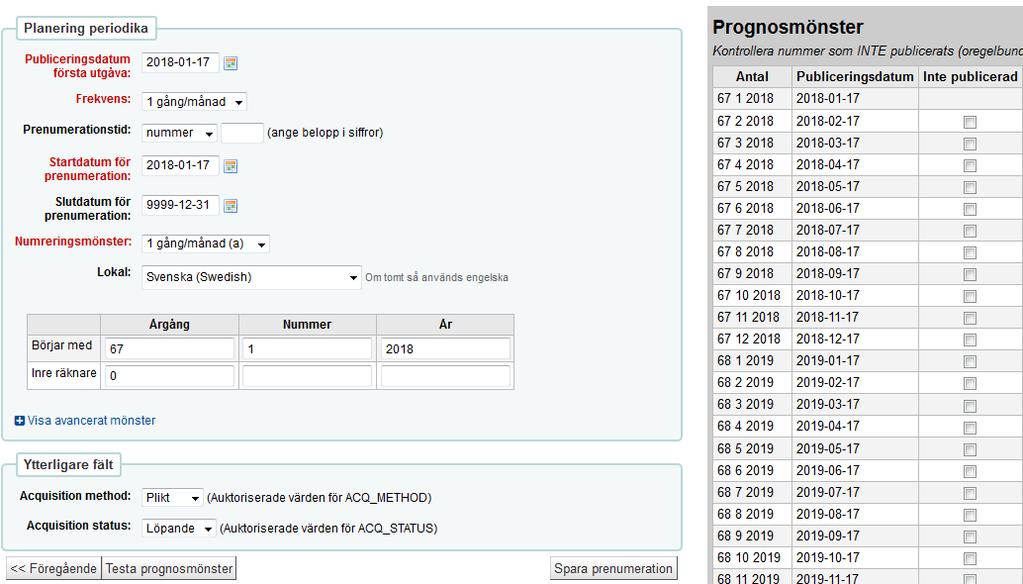 blir en ny årgång efter 12 nummer o.s.v.