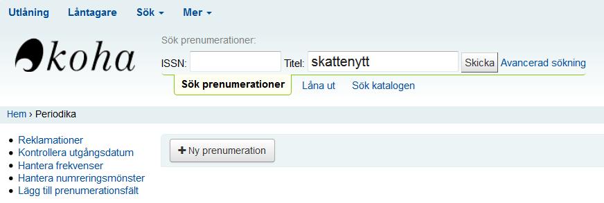 2 Redigera prenumeration och välj ett redan existerande mönster Från Kohas