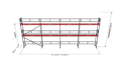 9x6 med gaveltopp, 9x8, 9x8 med gaveltopp, 2 st 9x4 Hantverksställning 2 m Per dygn 75 kr Stege, teleskop