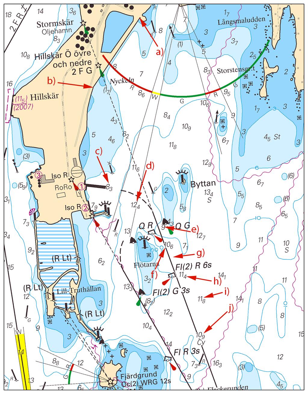 2015-03-12 5 Nr 537 Hillskär Sjöfartsverket, Norrköping. Publ. 11 mars 2015 * 10213 Sjökort: 512, 5121 Sverige. Norra Kvarken. Holmsund. Fyren Dynan. Fyrsektorer åter tillförlitliga.