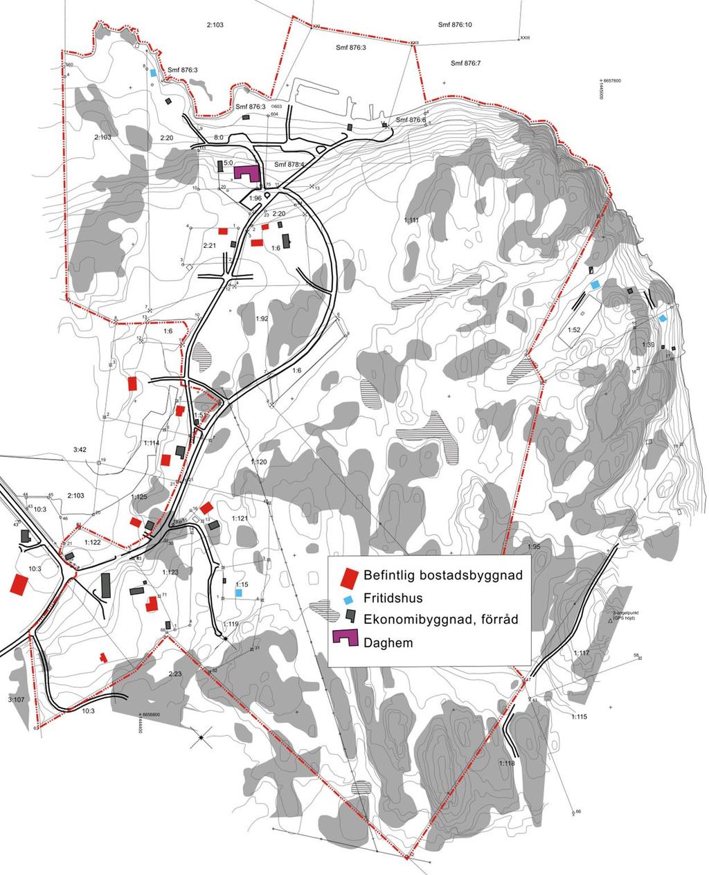 Baskartan har uppgjorts av Alandia Map och kompletterats senast 04. Kartan baserar sig på avvägningar i terrängen och på Lantmäteriverkets fastighetsdatabas. Höjdkurvornas ekvidistans är m.