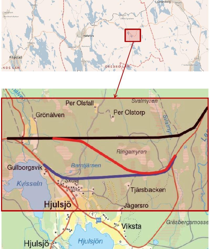 Utformning och korridorer - Vägen projekteras för en målstandard på 80 km/tim. - Sidoområdet säkras.