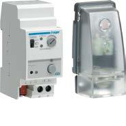 ledningsarea givare (EK) 1... 10 mm² - För reglering av belysning och jalusier/markiser. - Reglage för val av driftsläge (auto-hand-test). - Potentiometer för inställning av ljusnivå (200-20,000 lux).