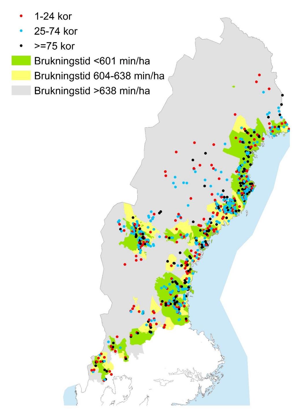 Bilaga 4 Mjölkföretagens geografiska spridning i stödområde 1-3 i