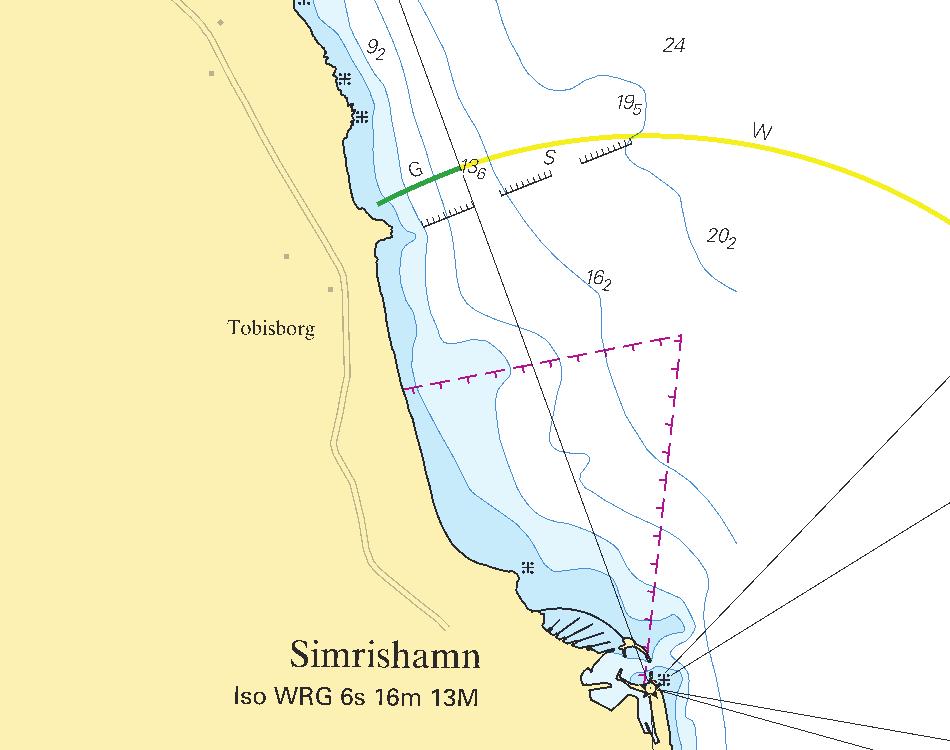 10 Sweden. Southern Baltic. Simrishamn. Tobisborg. Fishing stakes. Fishing stakes may occur as far as 1200 m from the shore about 1,4 M NNW of the port of Simrishamn.