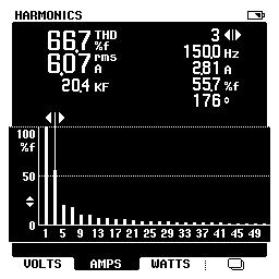 Spänning, ström och övertoner Upp till 51:a övertonen Total harmonisk distortion (THD) Fasvinkel för individuella övertoner Mäter kontinuerligt spänning och ström periodiskt i upp till 16 dagar