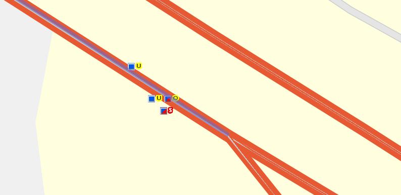 Figur 9 Detalj vid avfarten mot Åbyvägens trafikplats.