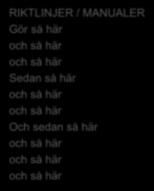 RIKTLINJER / MANUALER Gör så här