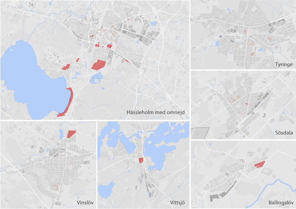 KOMMUNALA VERKTYG ANTAGNA OCH PÅGÅENDE DETALJPLANER En inventeringen av detaljplaner i kommunen visar att Hässleholm har en god tillgång på byggrätter.