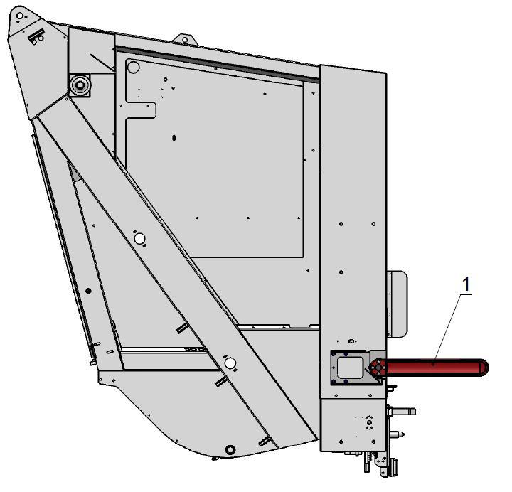 LYFTANORDNING L500 Skyddsräckenas funktion (tillval) Automatiskt läge/kärlassistans När skyddsräckena (1) står i vågrätt läge och klaffen är uppfälld och låst kan den vänstra (breda) och högra