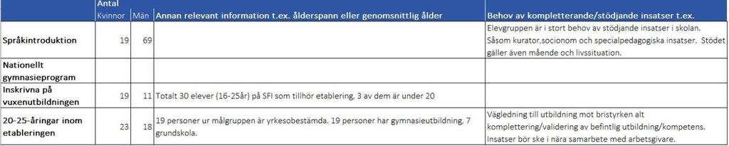 Kartläggning unga nyanlända» En beskrivning av hur kommunen och Arbetsförmedlingen gemensamt avser att stödja de unga nyanlända som inte har en fullföljd gymnasieutbildning i syfte att fullfölja en