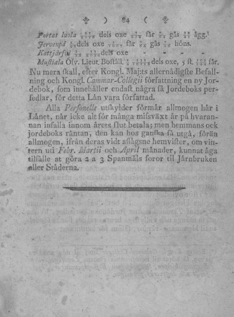 * ) #4 C t, agg.'; Jervenpd oxe T4^T får gås hons. Fottni luola Vl-hr dels oxe itt faf Kattj drfix - T - -.- - Mufliala Ölv. Lieut. BbftålL'l oxe, 5 ft. i far. Ku mera fkall, efter Kongl.